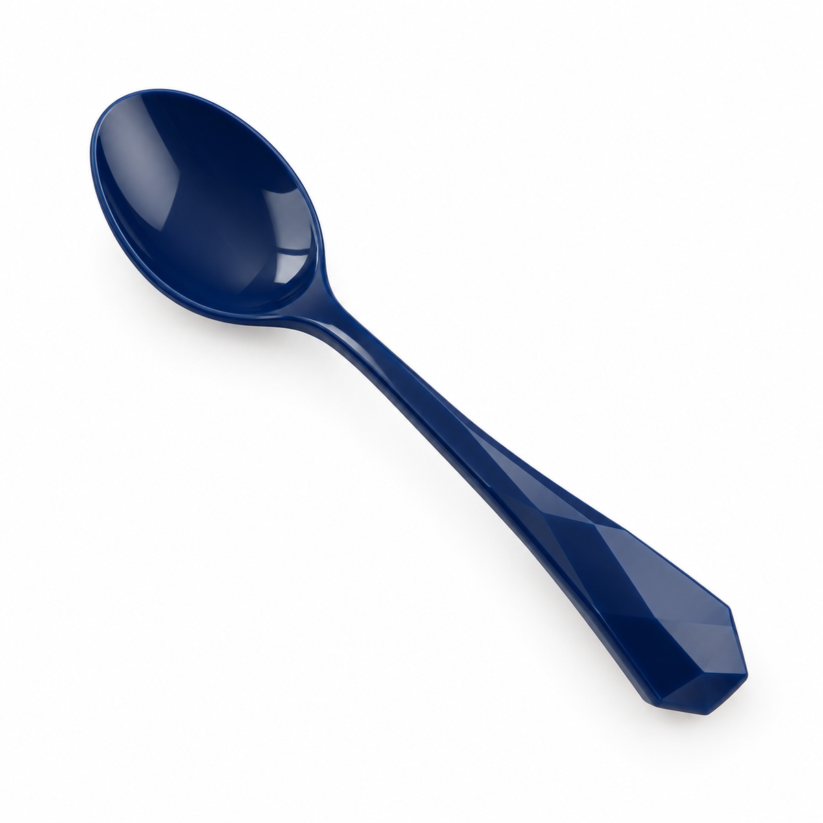 SHOPAVERLY Deep Blue Faceted Spoon 5.9 in Lightweight Everyday