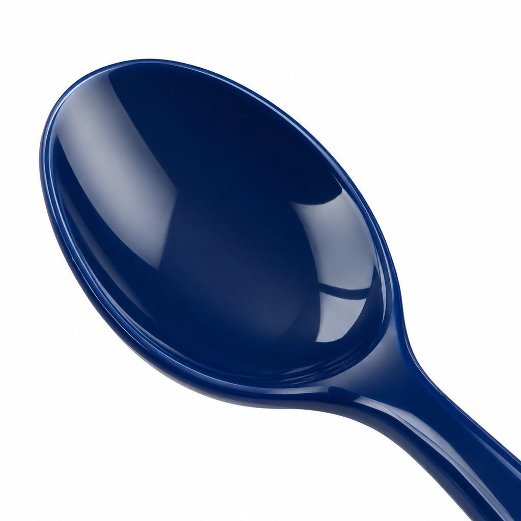 SHOPAVERLY Deep Blue Faceted Spoon 5.9 in Lightweight Everyday