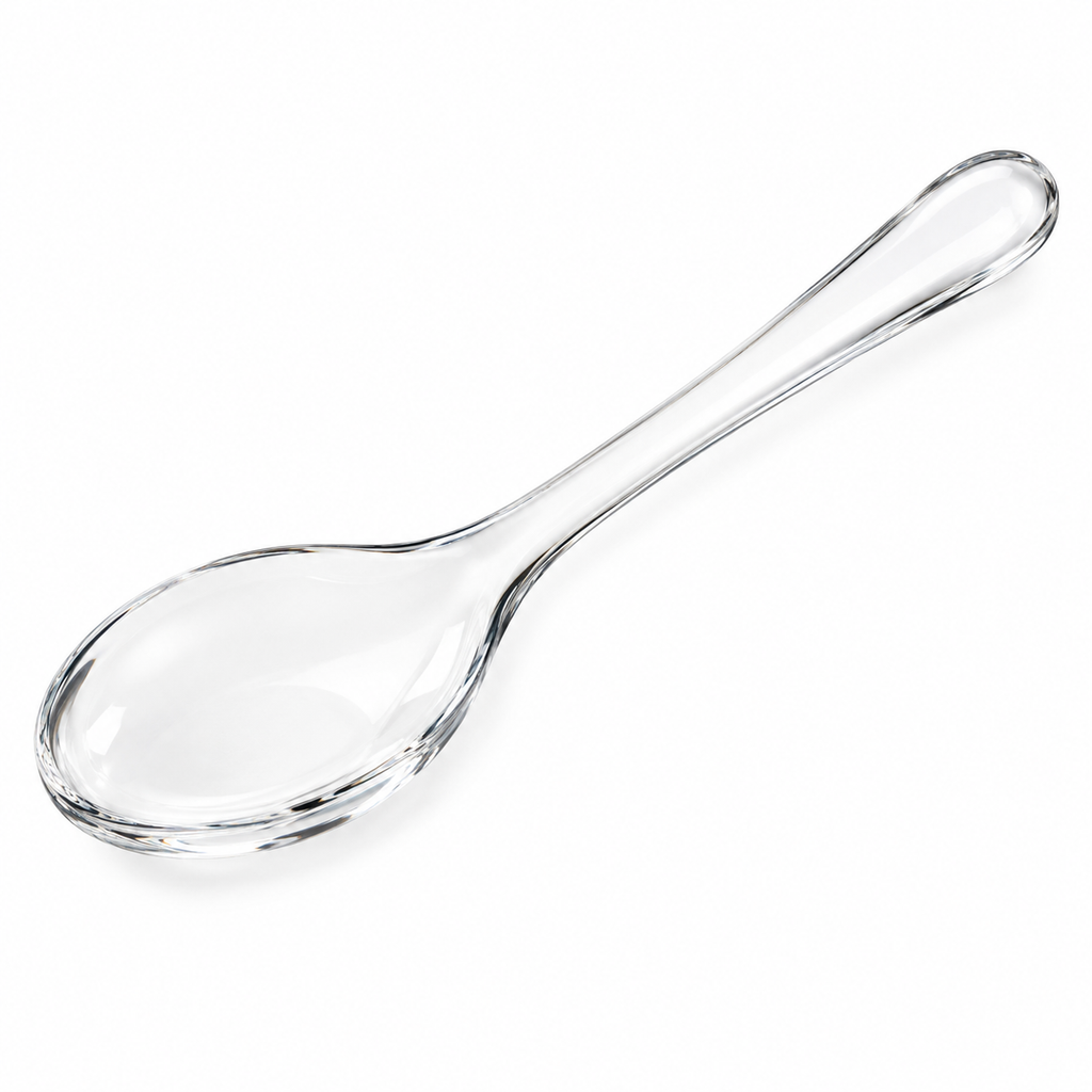 SHOPAVERLY Glass Serving Spoon 8 inch Clear Dining Spoon