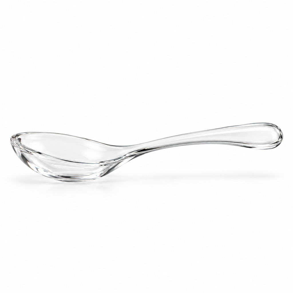SHOPAVERLY Glass Serving Spoon 8 inch Clear Dining Spoon