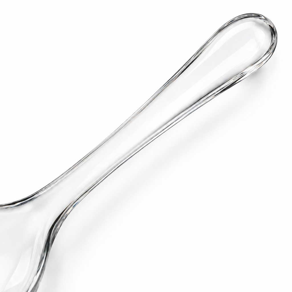 SHOPAVERLY Glass Serving Spoon 8 inch Clear Dining Spoon