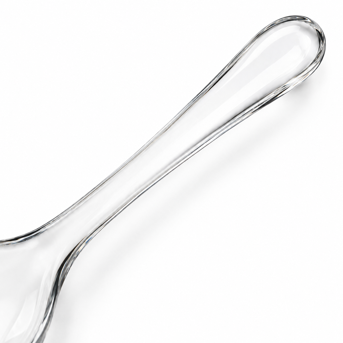 SHOPAVERLY Glass Serving Spoon 8 inch Clear Dining Spoon