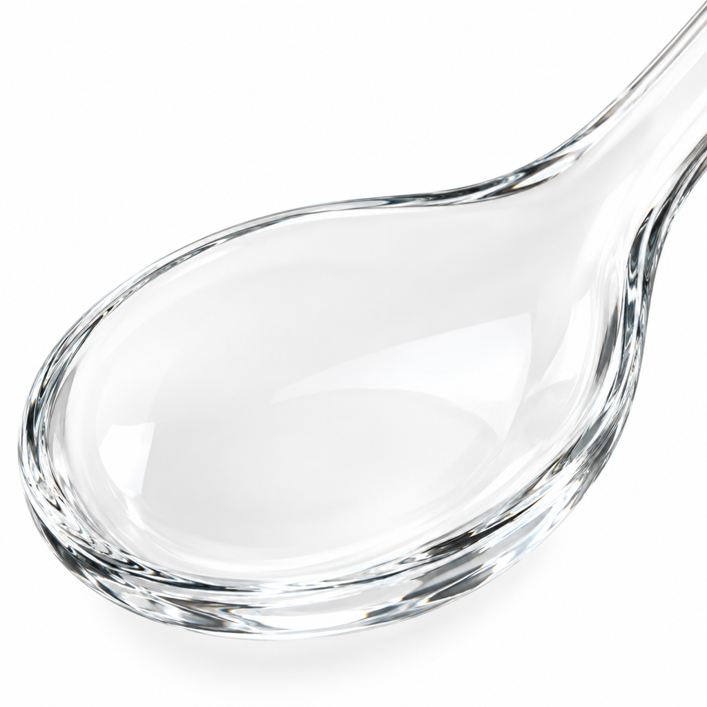SHOPAVERLY Glass Serving Spoon 8 inch Clear Dining Spoon