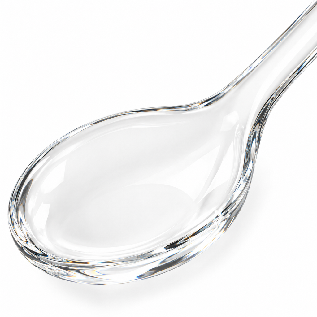 SHOPAVERLY Glass Serving Spoon 8 inch Clear Dining Spoon