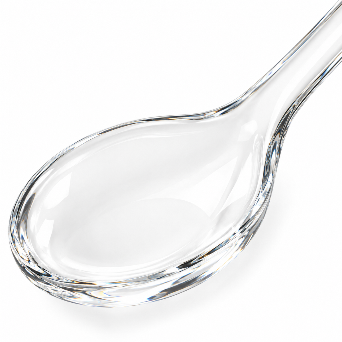 SHOPAVERLY Glass Serving Spoon 8 inch Clear Dining Spoon