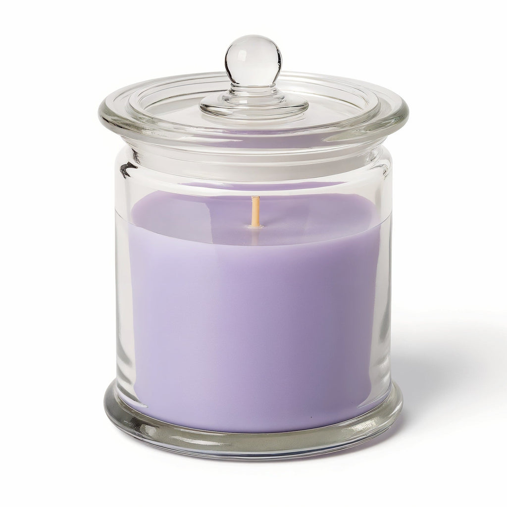 SHOPAVERLY Lavender Fields Soy Candle in a Clear Glass Jar