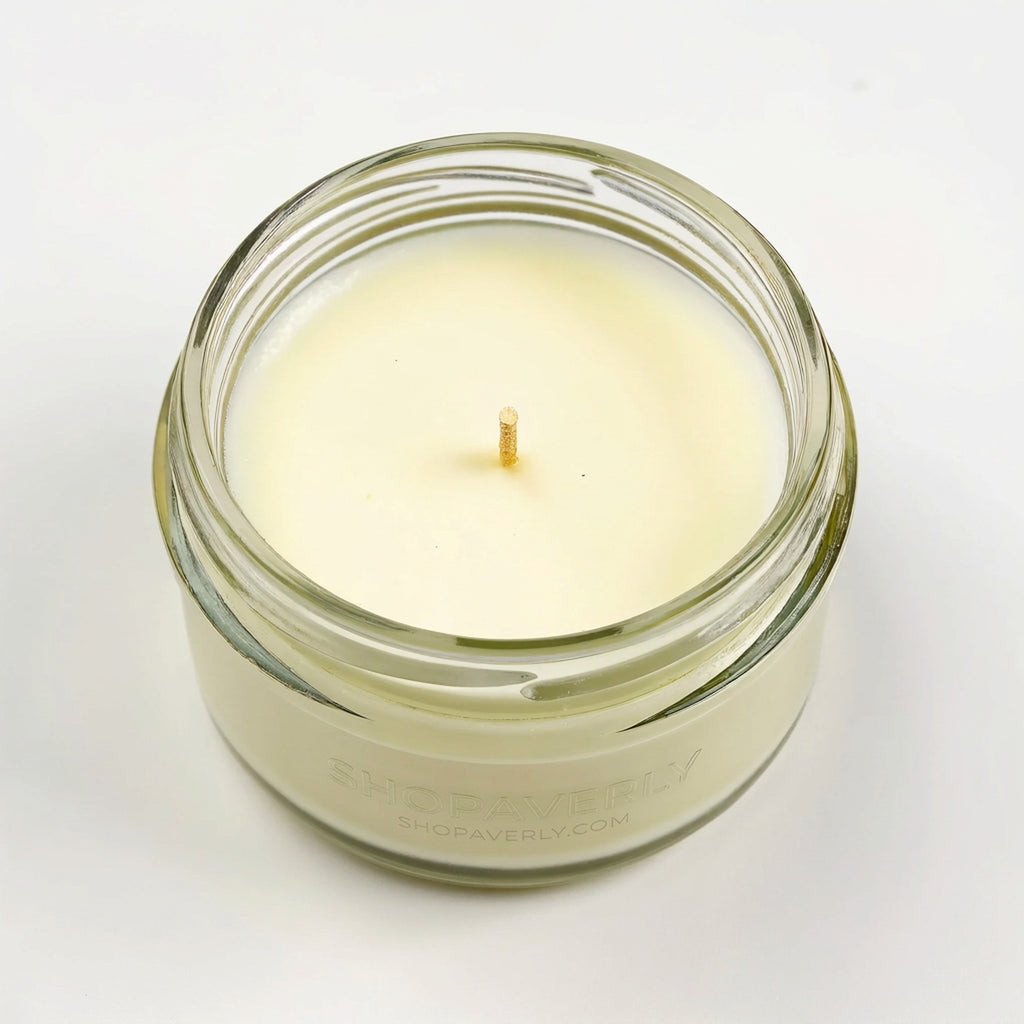 SHOPAVERLY Lemon Verbena Soy Candle in Clear Glass Jar