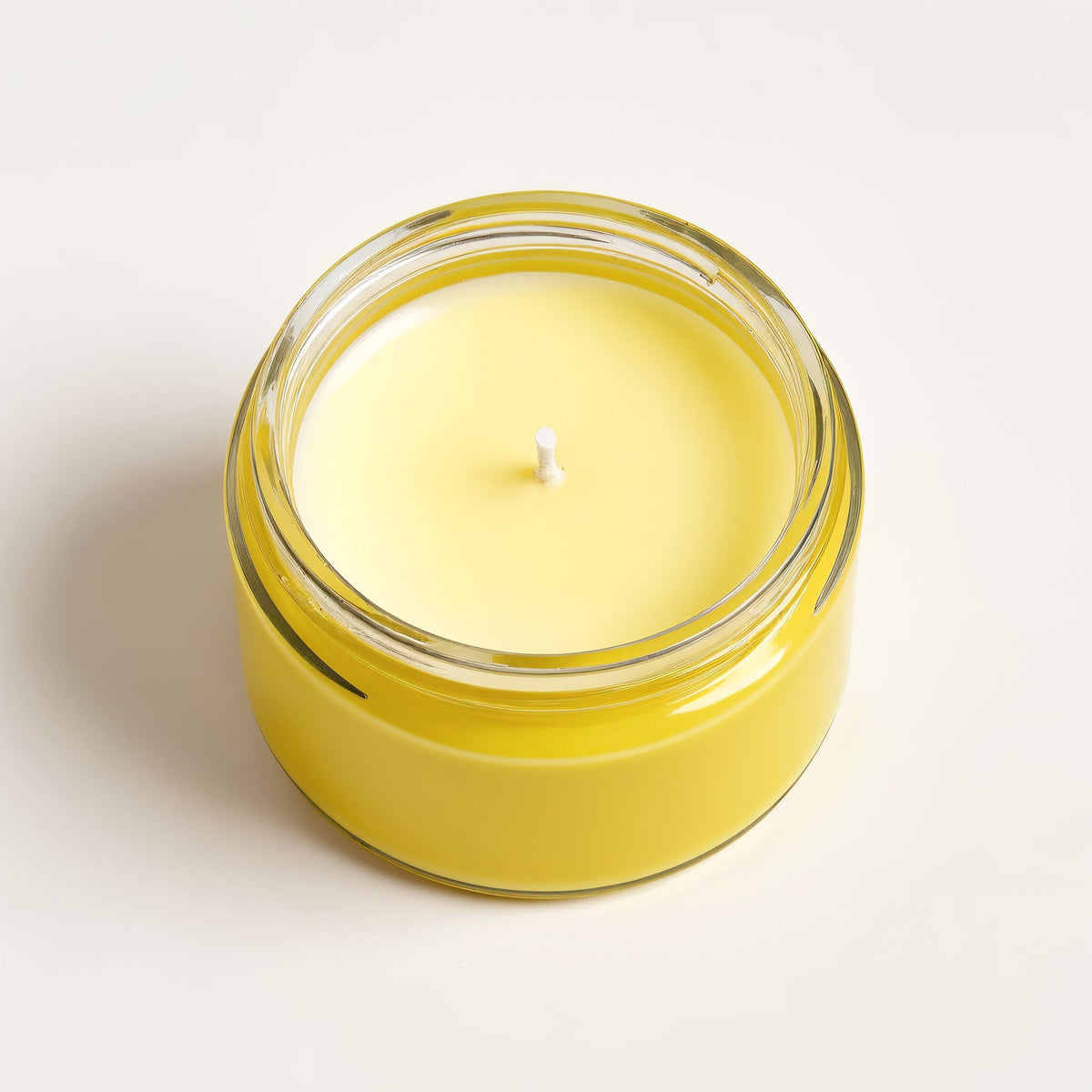 SHOPAVERLY Lemongrass Soy Candle — Bright Yellow Jar with Minimalistic Design
