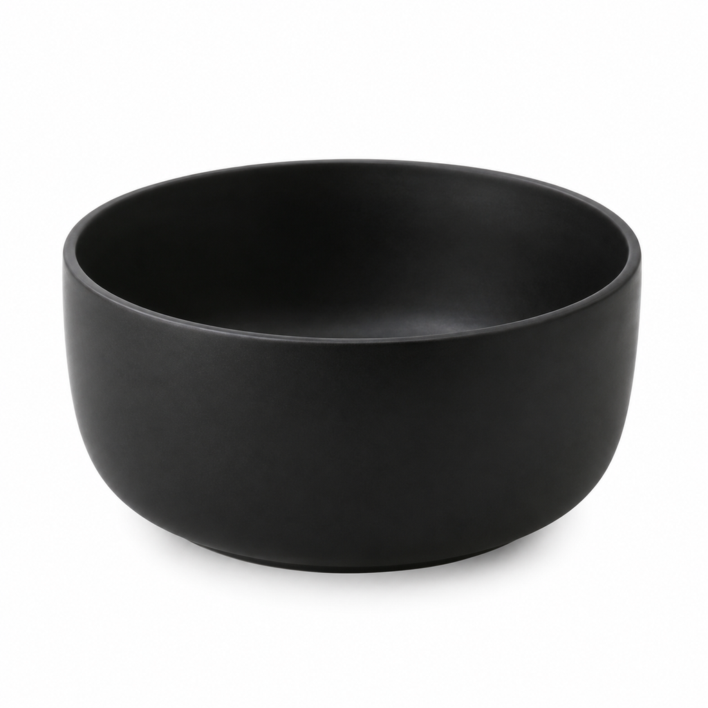 SHOPAVERLY Matte Black Ceramic Bowl 15 cm Individual Portion