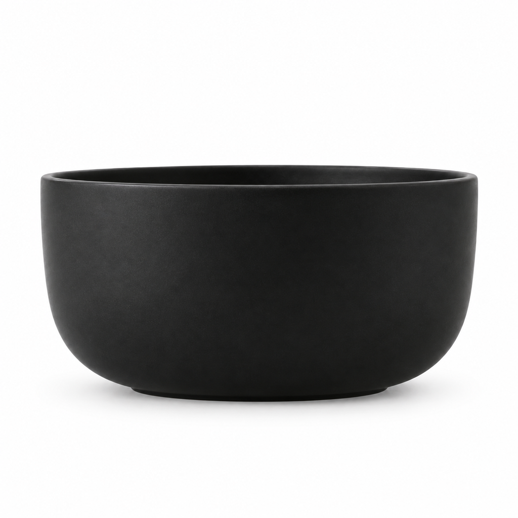 SHOPAVERLY Matte Black Ceramic Bowl 15 cm Individual Portion