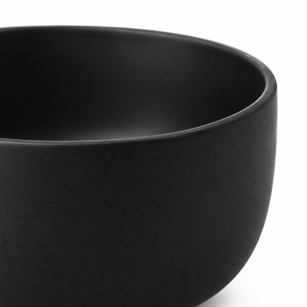 SHOPAVERLY Matte Black Ceramic Bowl 15 cm Individual Portion