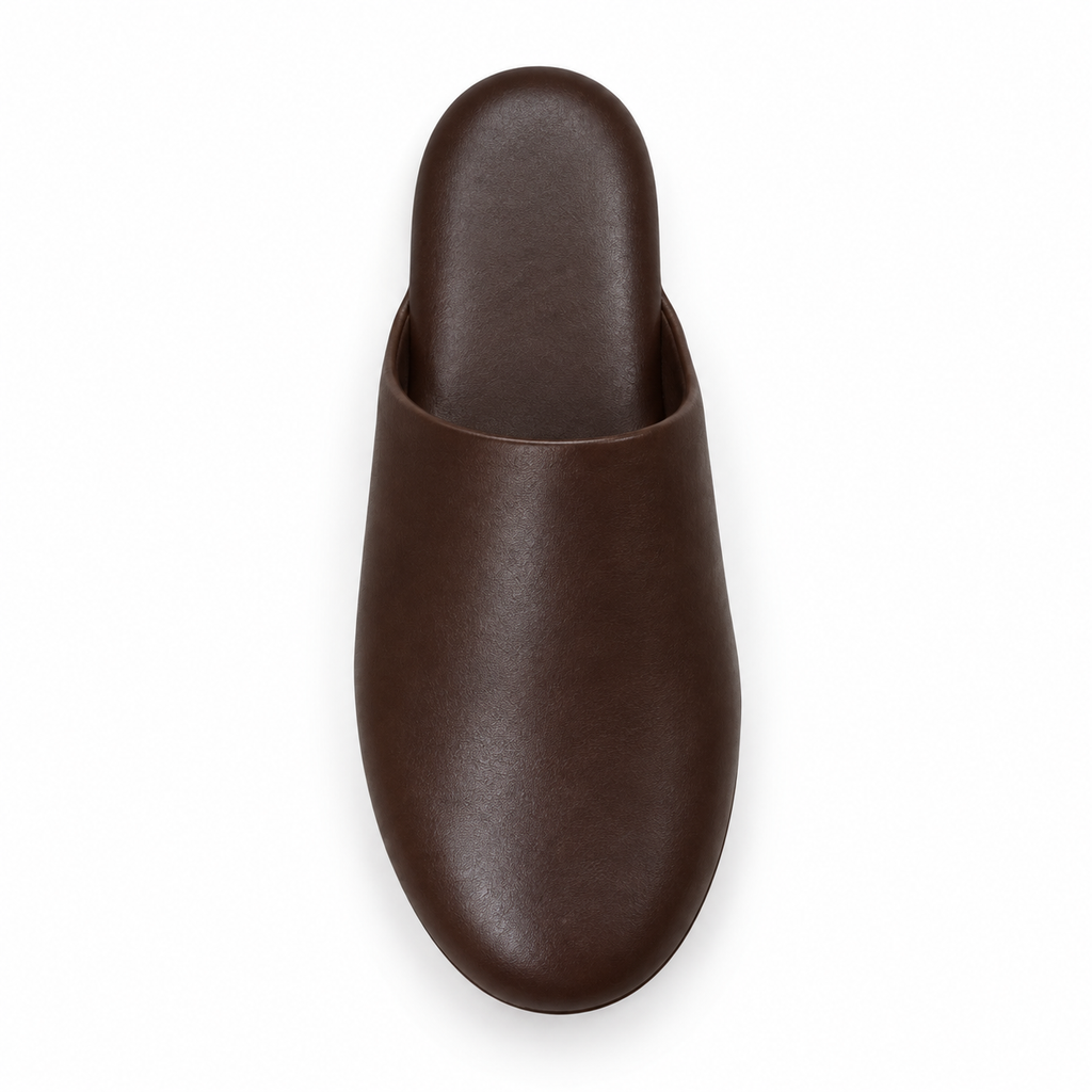 SHOPAVERLY Men's Rich Brown Slip-On Slippers Firm Sole