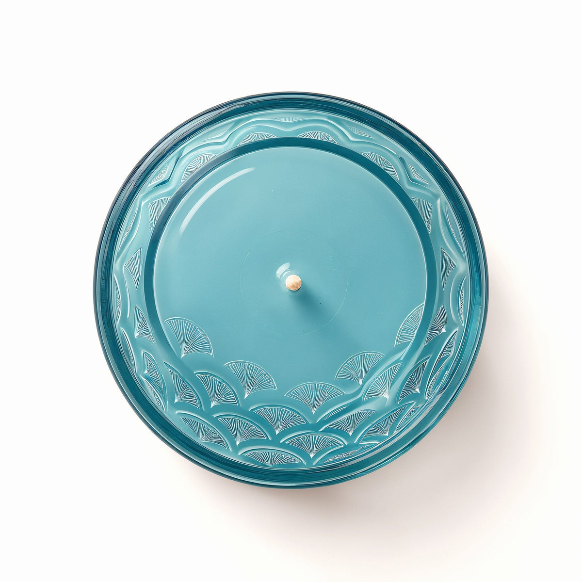 SHOPAVERLY Ocean Mist Soy Candle in Blue Glass Jar with Wave Pattern