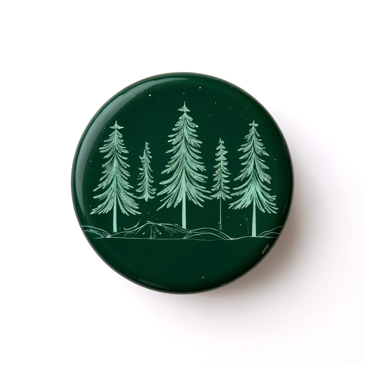 SHOPAVERLY Pine Forest Soy Candle — Dark Green Jar with Pine Motif