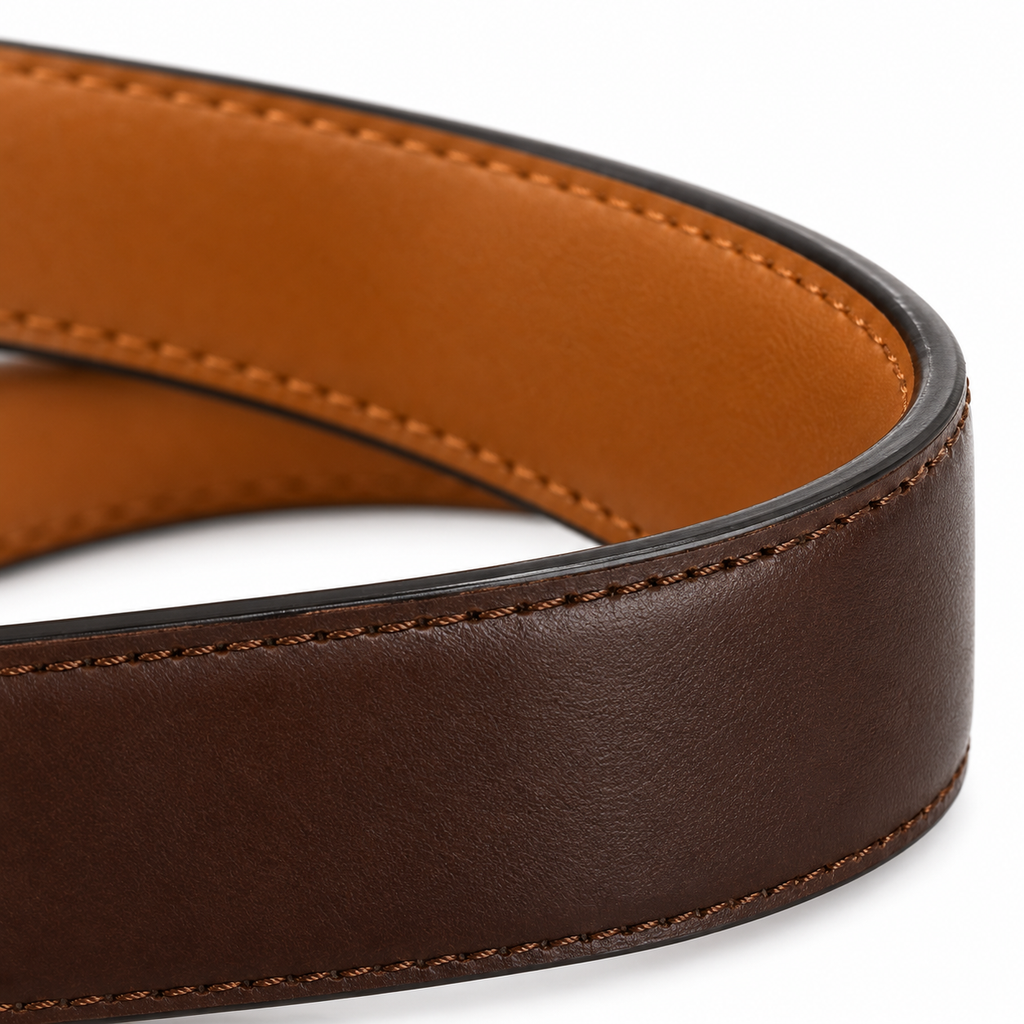 SHOPAVERLY Reversible Belt 1.4 inch Brown and Tan Two Belts in One