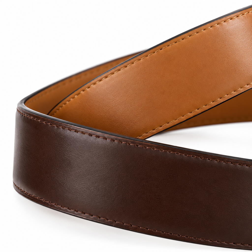 SHOPAVERLY Reversible Belt 1.4 inch Brown and Tan Two Belts in One