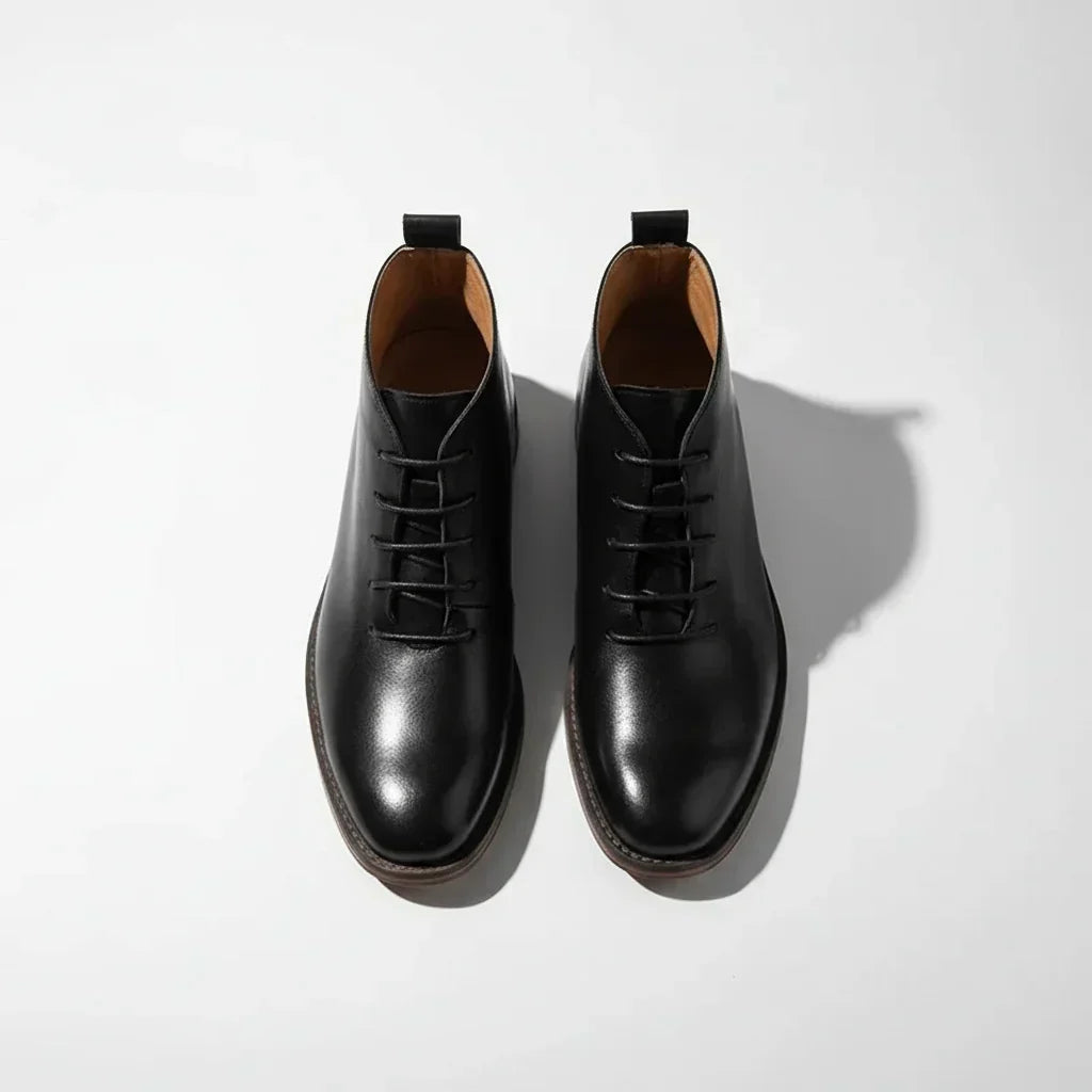 SHOPAVERLY Robbin – Hand-Finished Genuine Leather Ankle Boots for Men