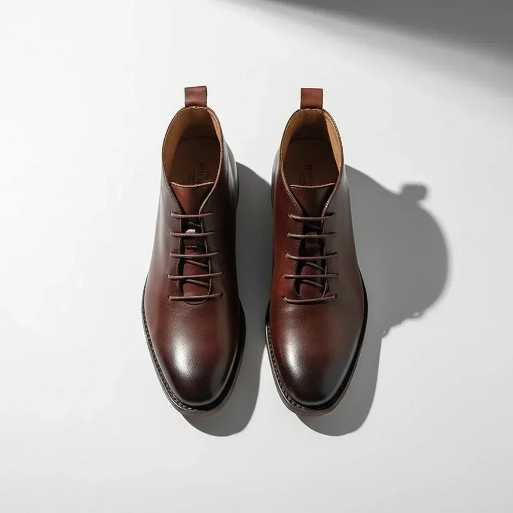 SHOPAVERLY Robbin – Hand-Finished Genuine Leather Ankle Boots for Men