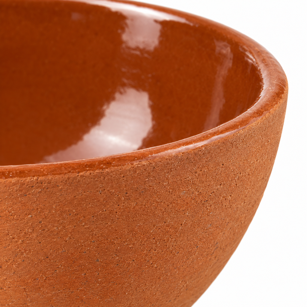 SHOPAVERLY Rustic Terracotta Bowl 25 cm Handcrafted Deep Bowl