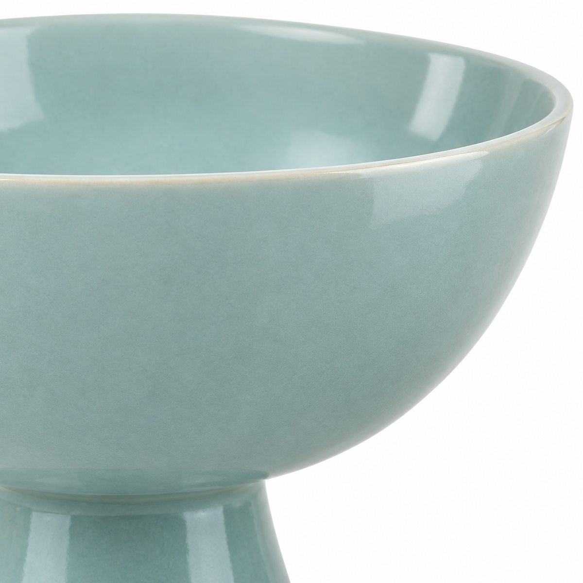 SHOPAVERLY Sky Blue Pedestal Bowl 20 cm Raised Ceramic Decor