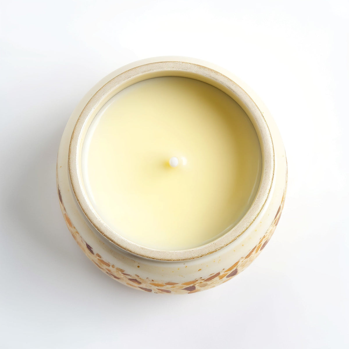 SHOPAVERLY Vanilla Amber Soy Candle in Matte Ivory Jar with Amber Accents