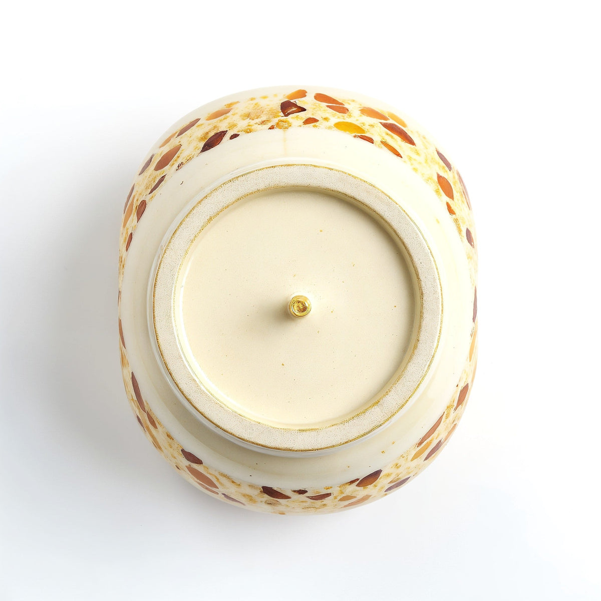 SHOPAVERLY Vanilla Amber Soy Candle in Matte Ivory Jar with Amber Accents