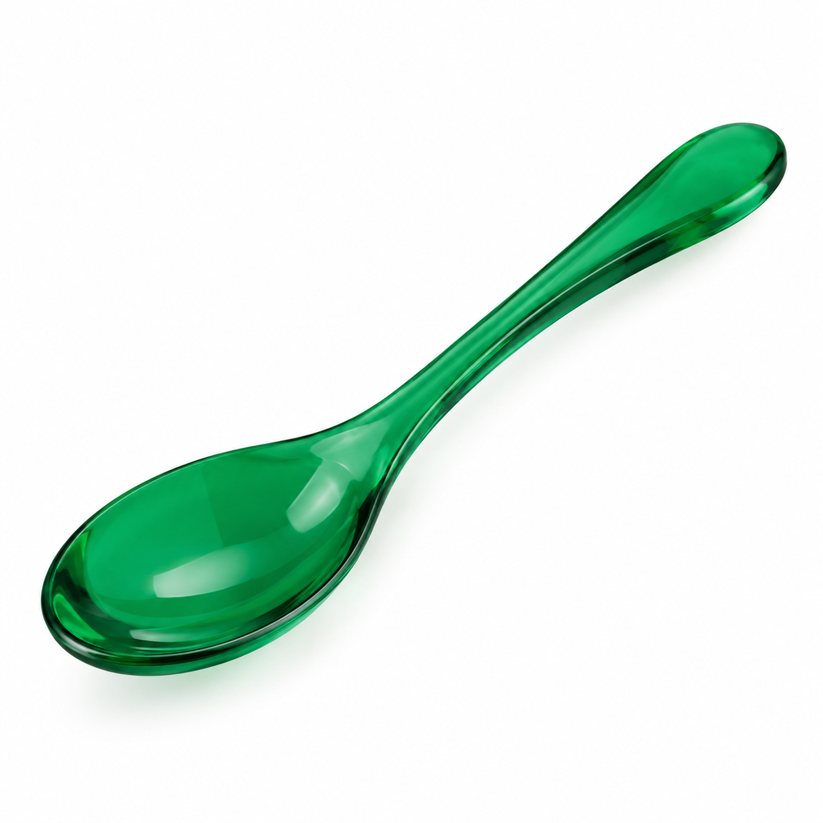 SHOPAVERLY Vibrant Green Acrylic Soup Spoon 17 cm