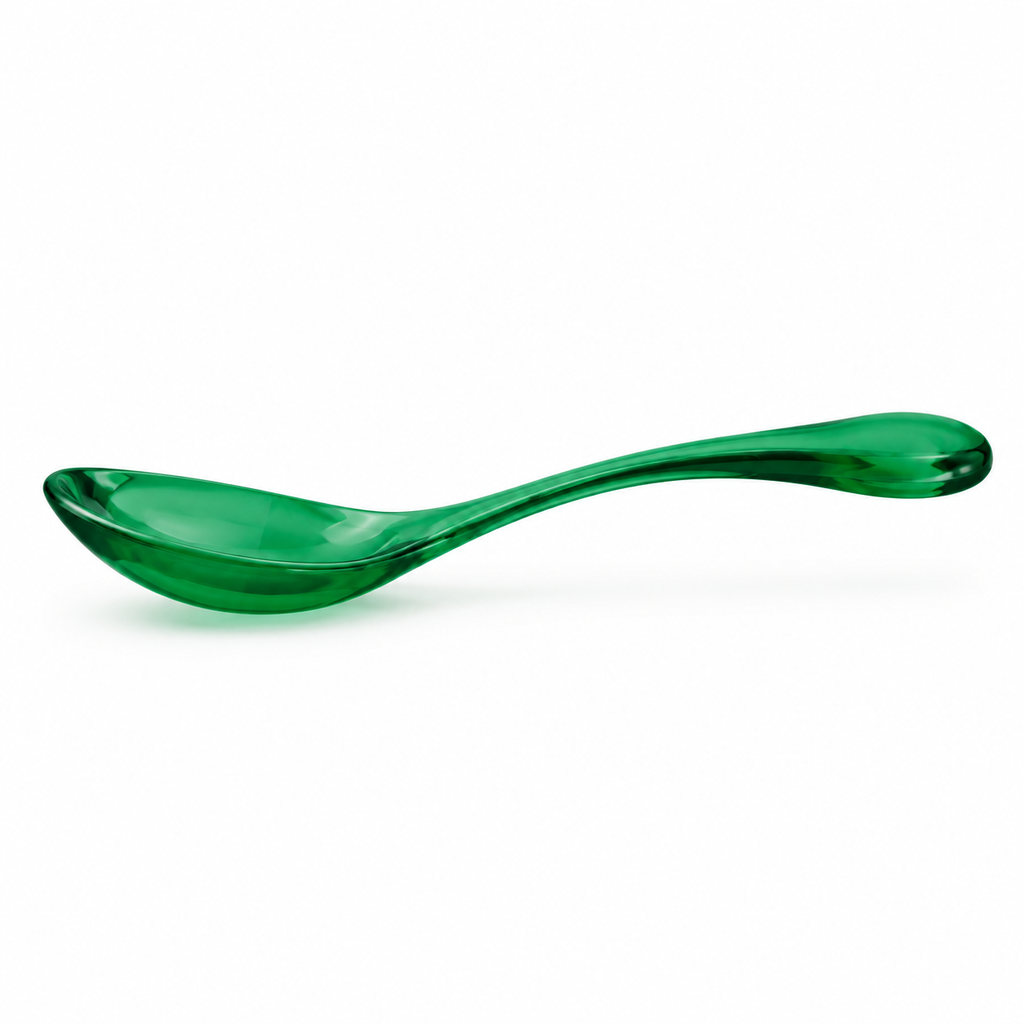 SHOPAVERLY Vibrant Green Acrylic Soup Spoon 17 cm