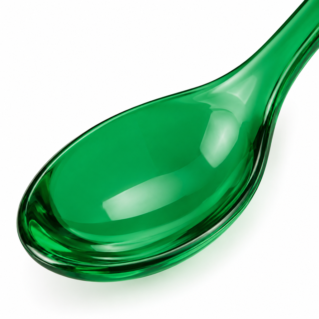SHOPAVERLY Vibrant Green Acrylic Soup Spoon 17 cm