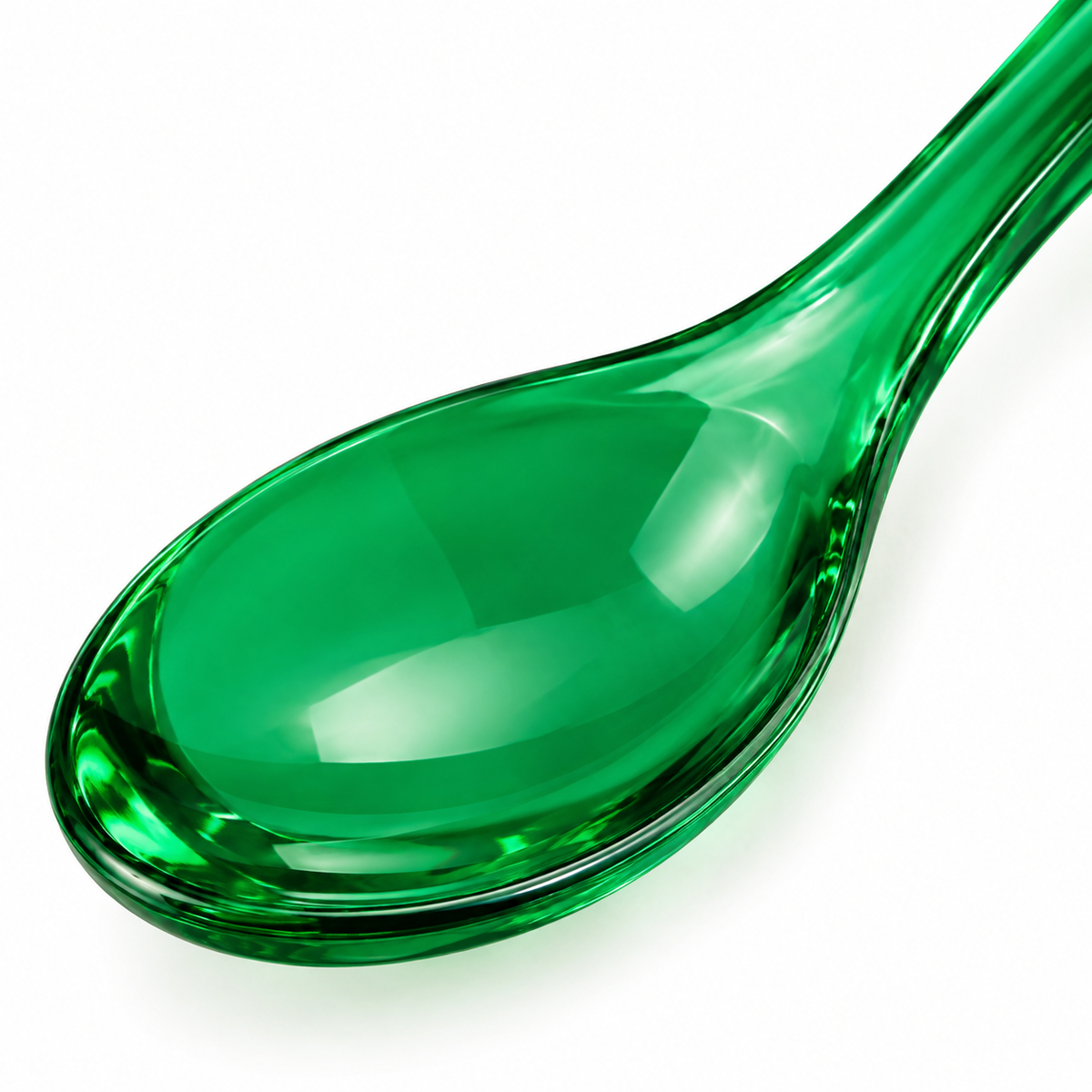 SHOPAVERLY Vibrant Green Acrylic Soup Spoon 17 cm