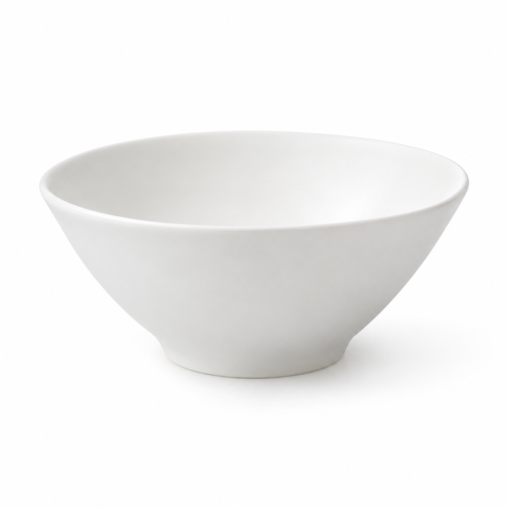 SHOPAVERLY White Porcelain Serving Bowl 25 cm Minimalist