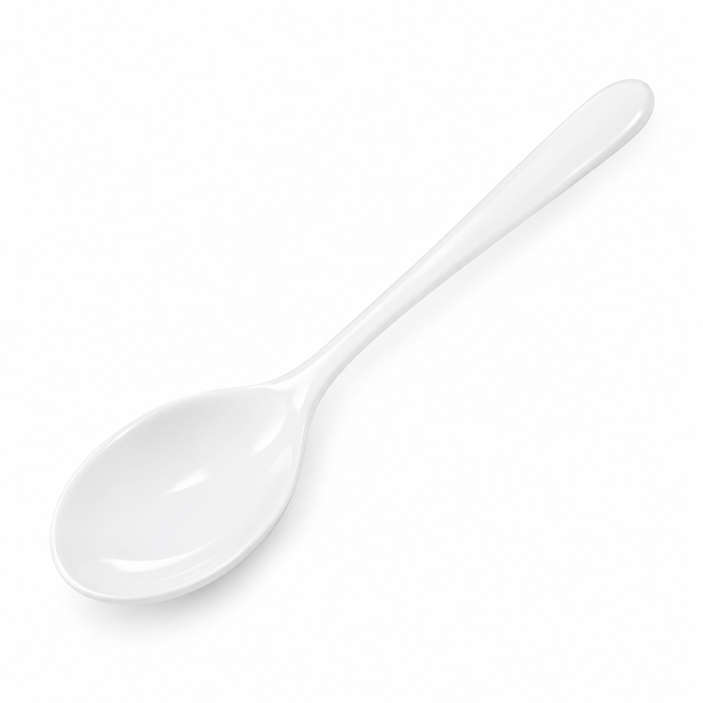 SHOPAVERLY White Porcelain Spoon 15 cm Classic Table Spoon