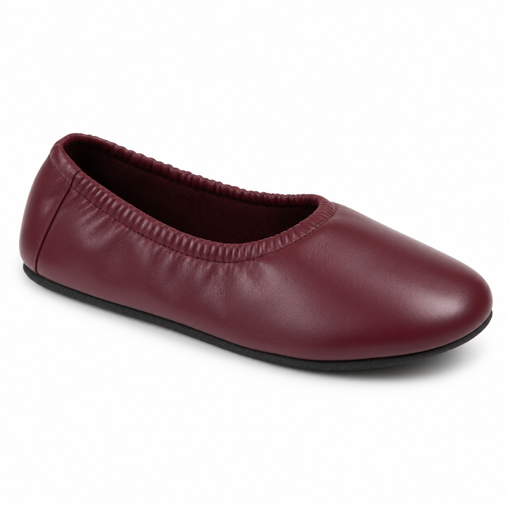 SHOPAVERLY Women's Burgundy Ballet Flats Slip-On