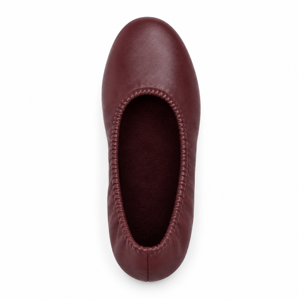 SHOPAVERLY Women's Burgundy Ballet Flats Slip-On