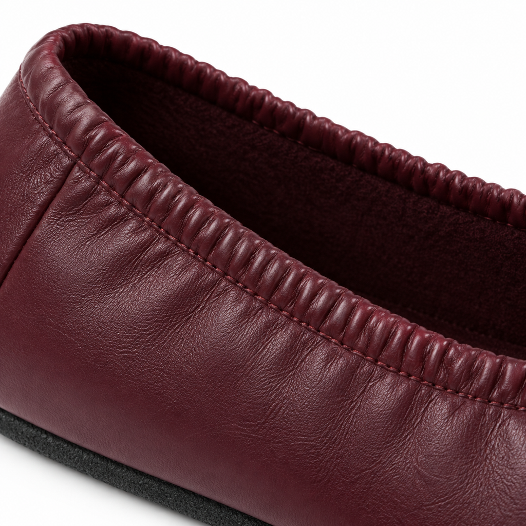 SHOPAVERLY Women's Burgundy Ballet Flats Slip-On