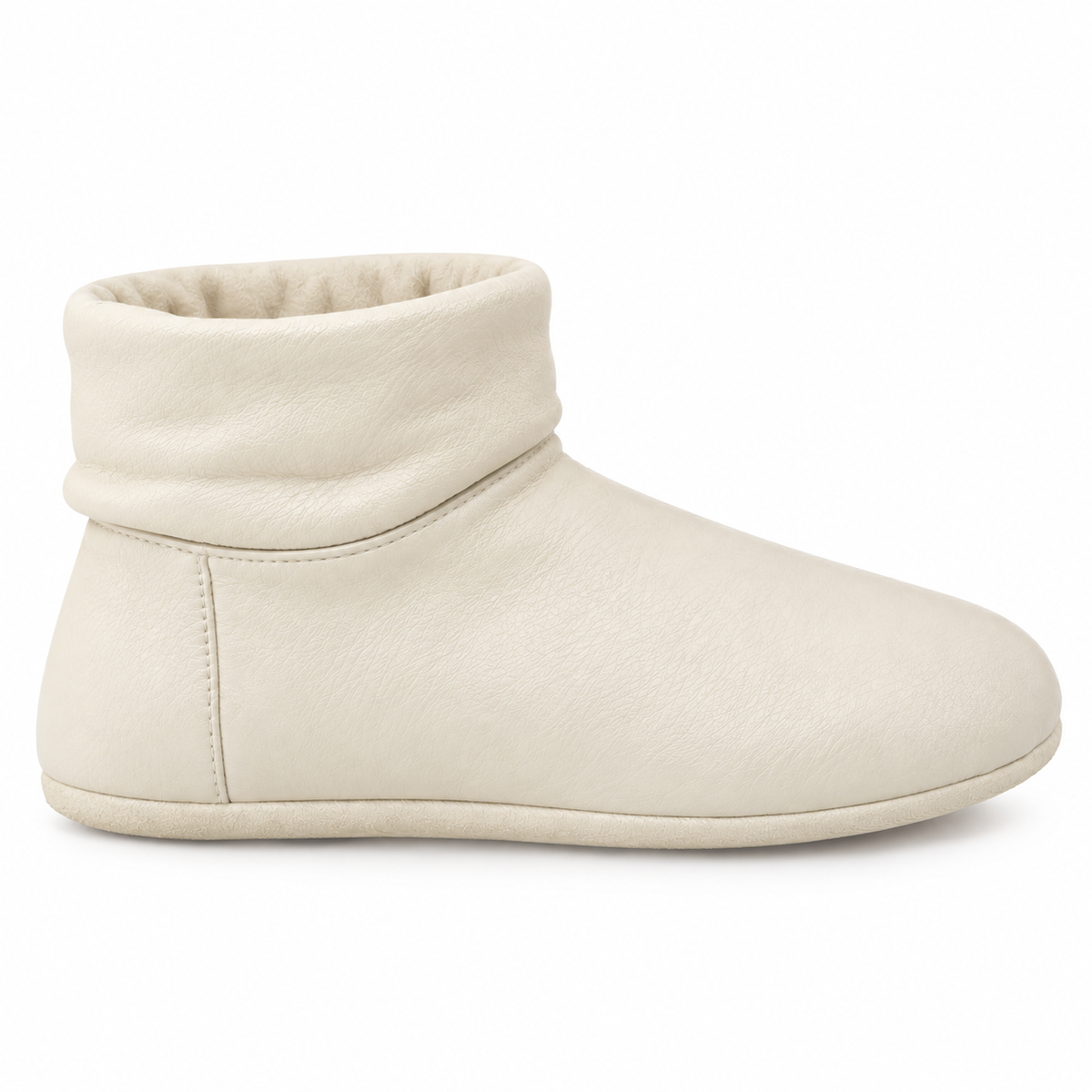 SHOPAVERLY Women's Cream Ankle Boots Fold-Over Collar