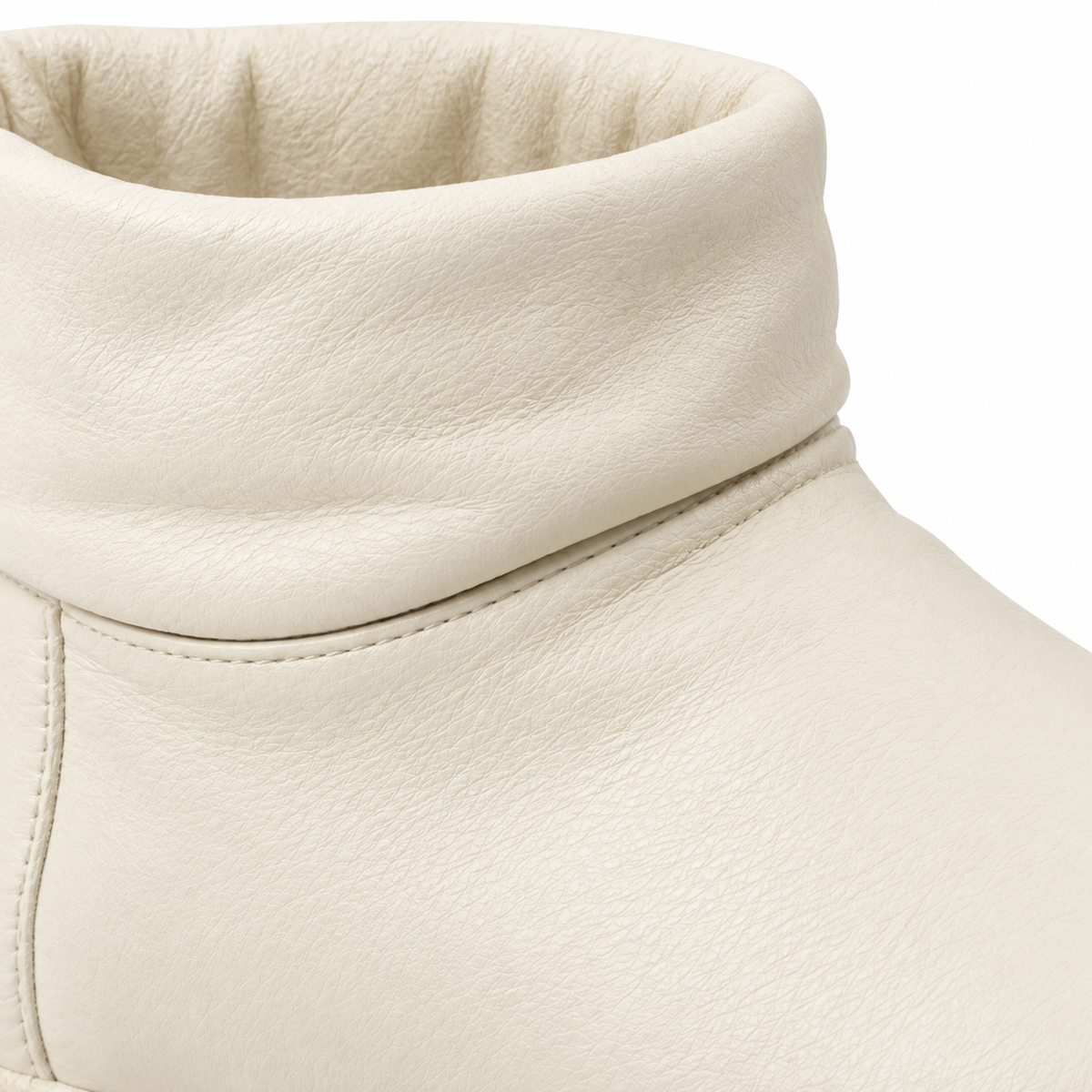 SHOPAVERLY Women's Cream Ankle Boots Fold-Over Collar