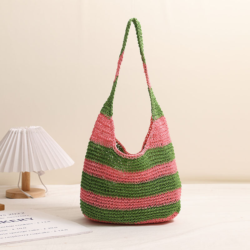 Striped Casual Tote Bag