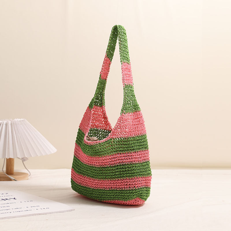 Striped Casual Tote Bag
