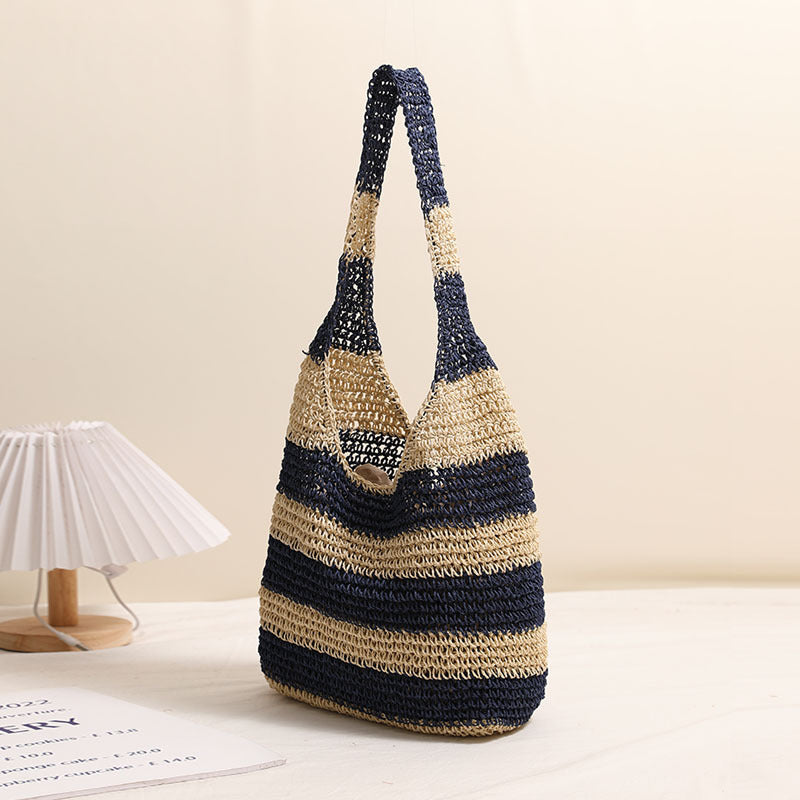 Striped Casual Tote Bag