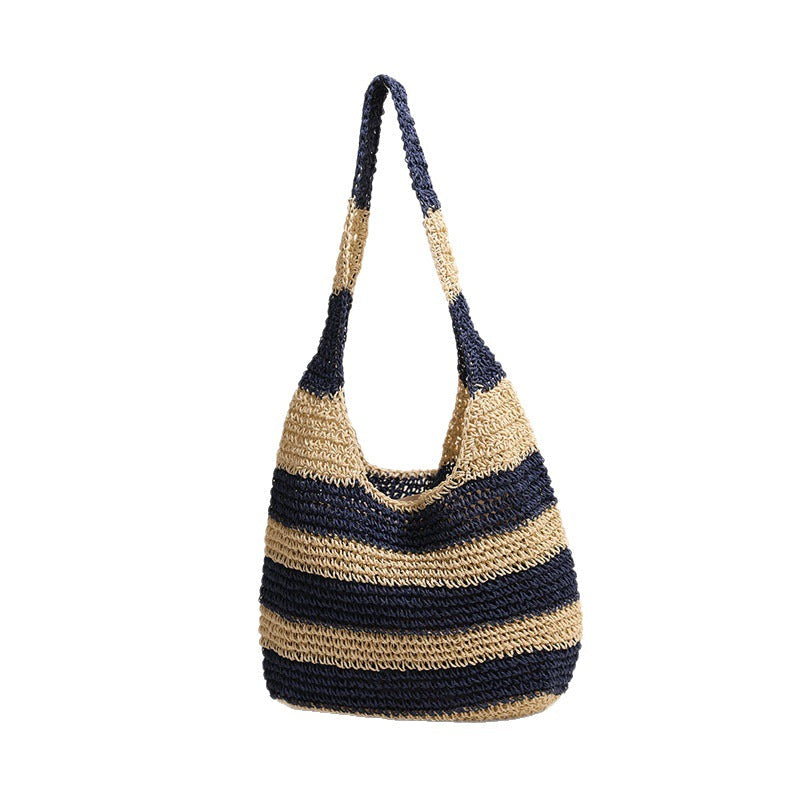 Striped Casual Tote Bag