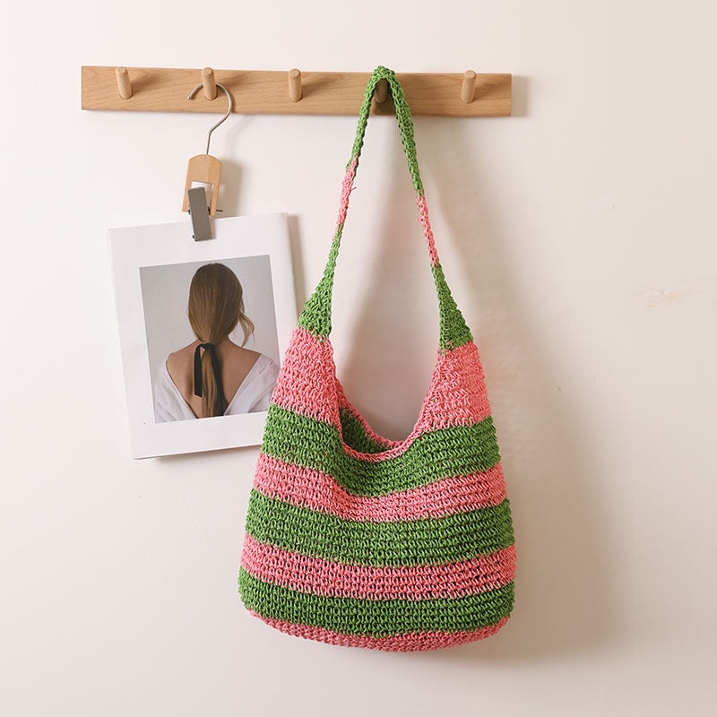 Striped Casual Tote Bag