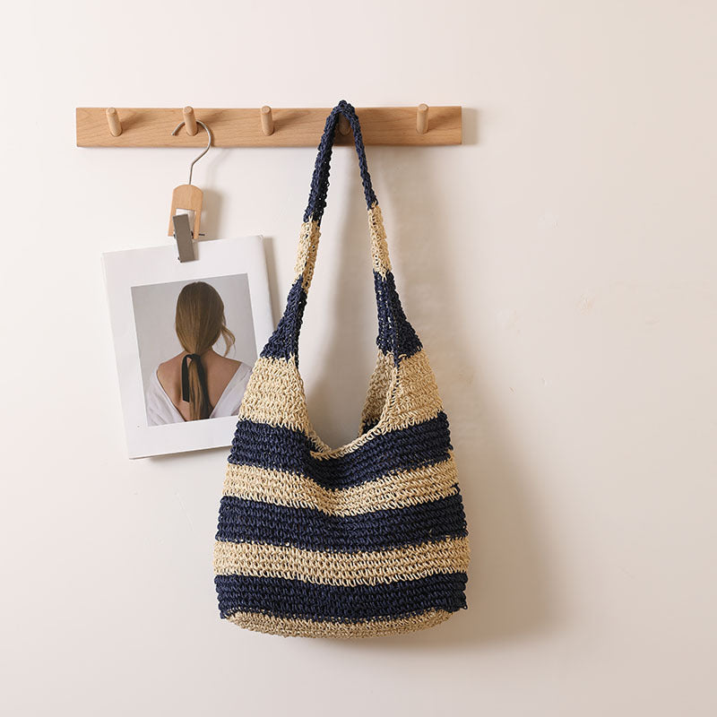 Striped Casual Tote Bag
