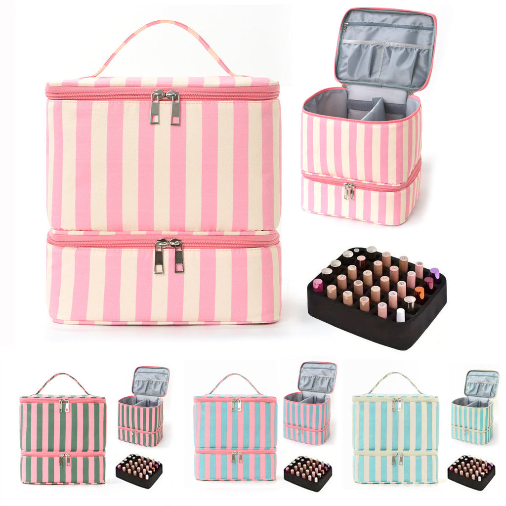 Striped Cosmetics Bag