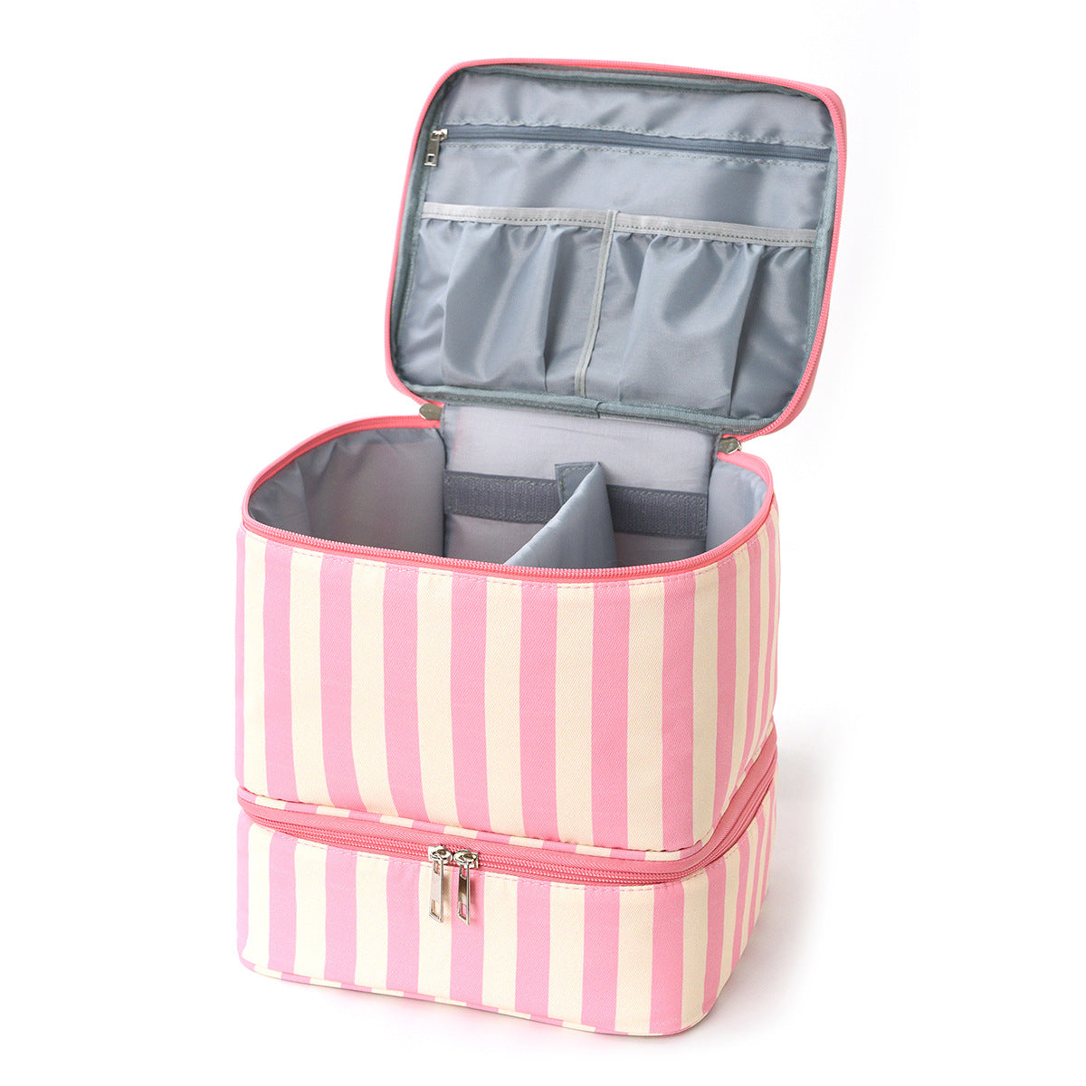Striped Cosmetics Bag