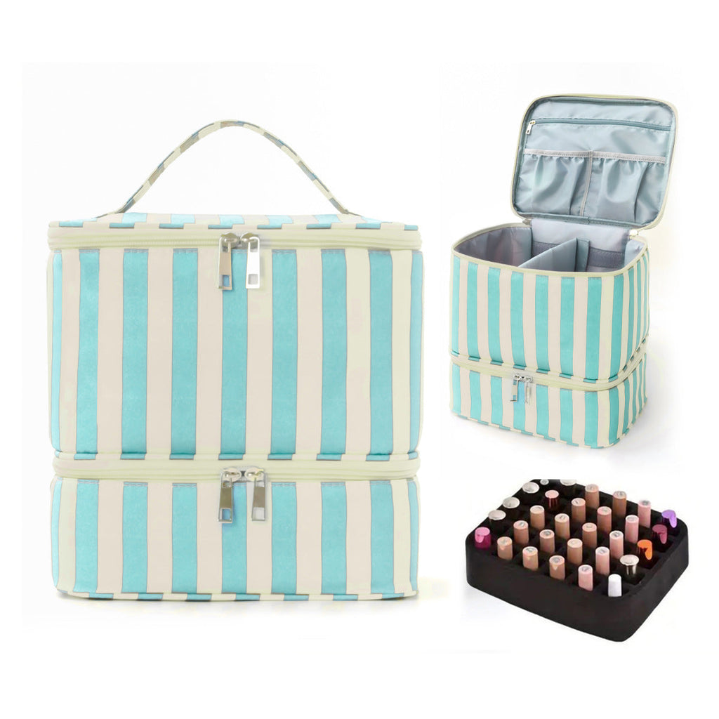 Striped Cosmetics Bag