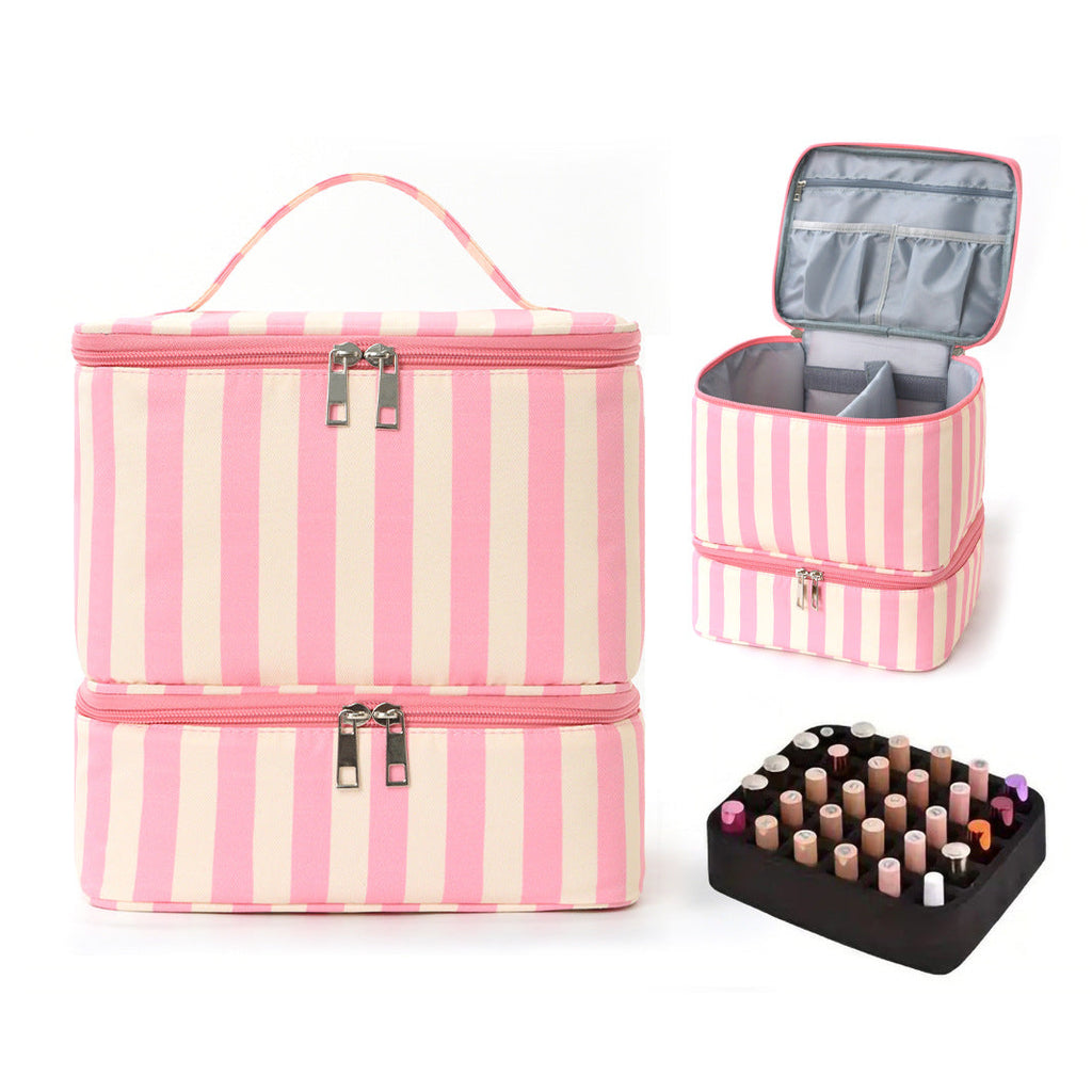 Striped Cosmetics Bag