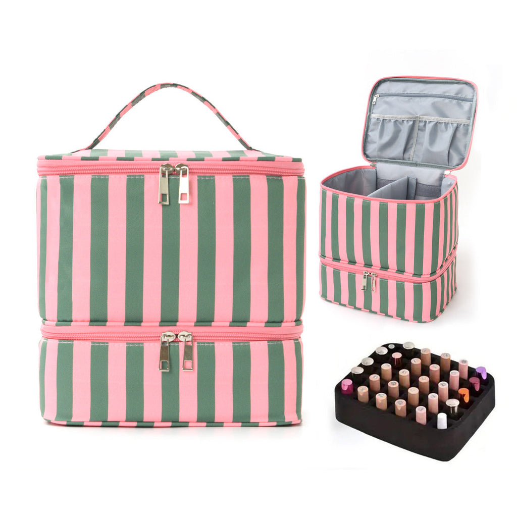 Striped Cosmetics Bag