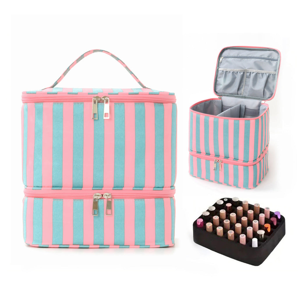 Striped Cosmetics Bag