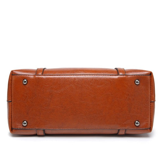 Stylish Leather Handbag with Handcrafted Details